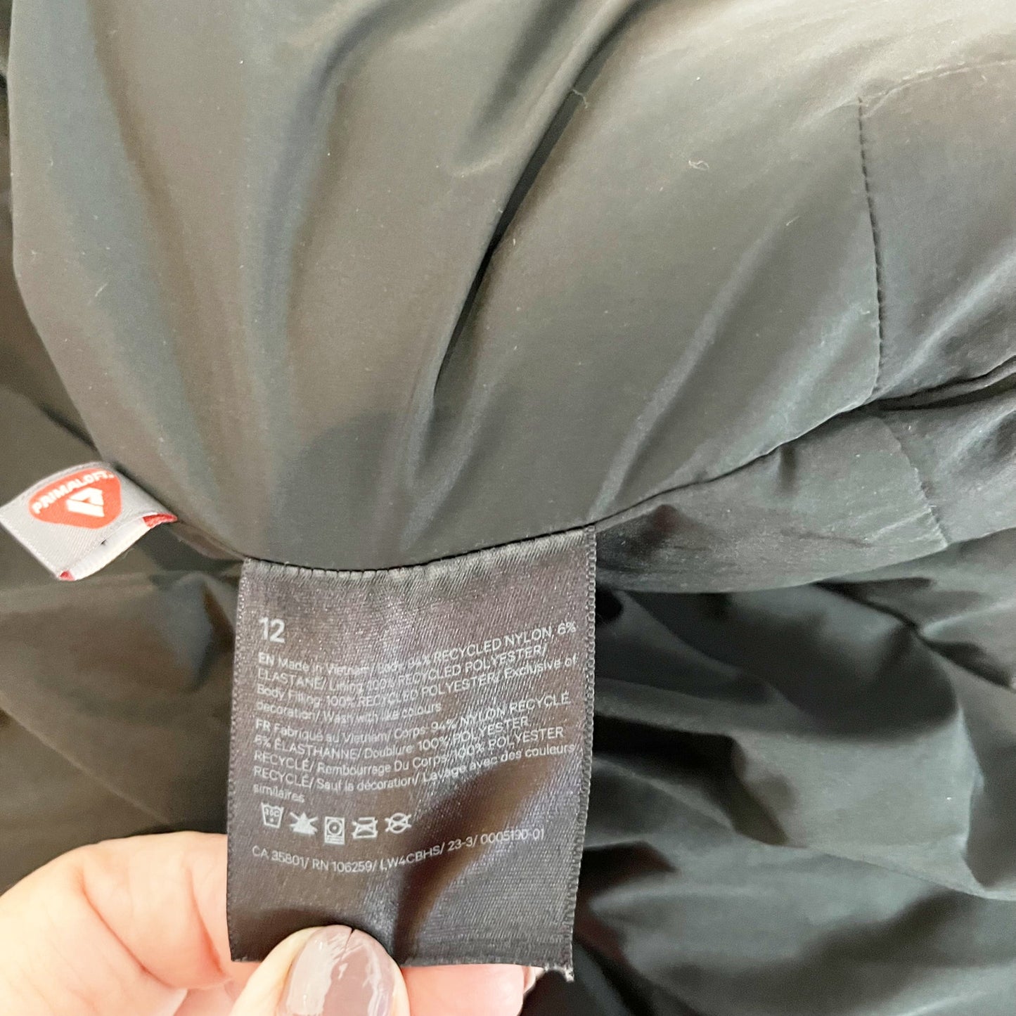 Lululemon Long Sleeve Full Zip Oversized Wave-Quilt Insulated Jacket Black 12