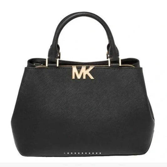 Michael Kors Florence Leather Satchel Purse Black