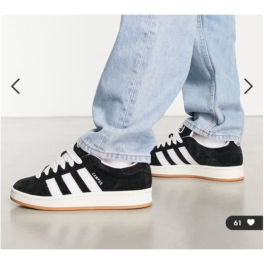 Adidas Originals Campus Shoes Sneakers in Black And White Stripe Mens 6 / W 7