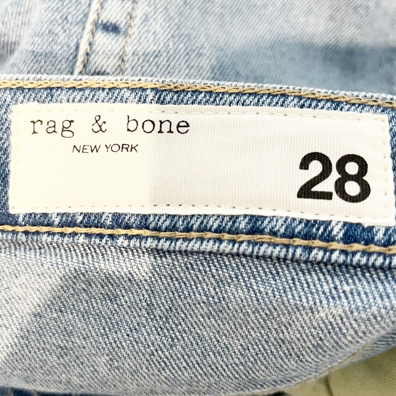 Rag & Bone High Rise Vintage Denim Cut Off Jean Shorts Peekskill Blue 28 / 6