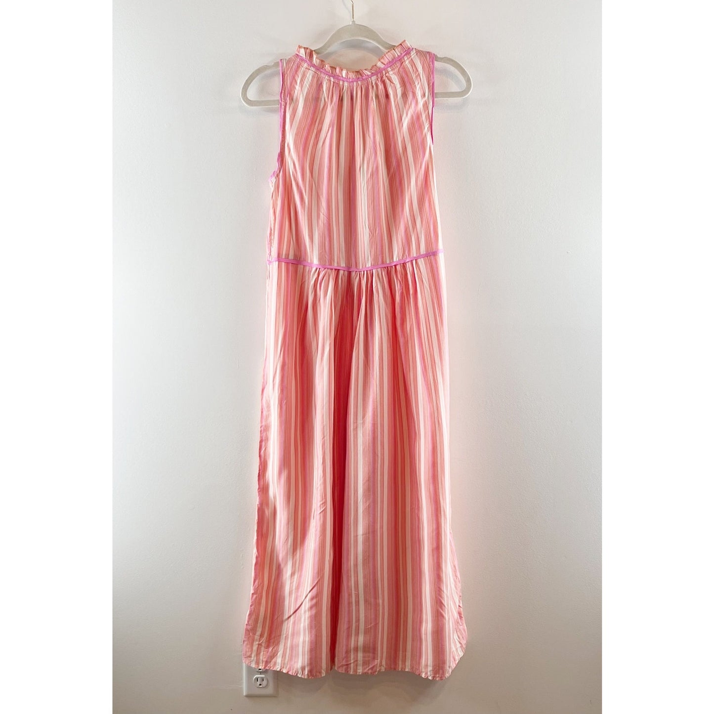 Anthropologie Visayas Striped Cropped Wide Leg Jumpsuit Pink Orange XS