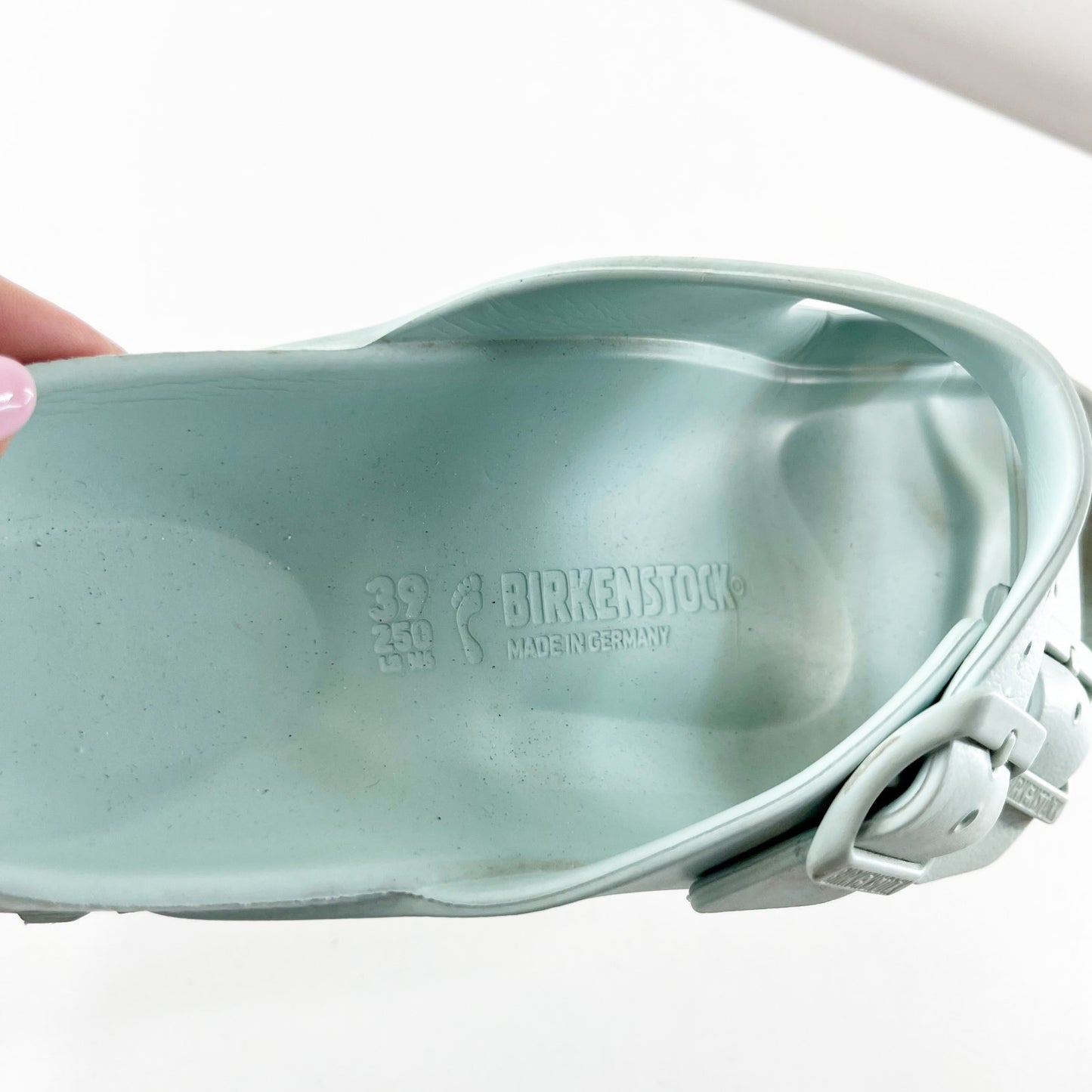Birkenstock Essentials Arizona EVA Double Buckle Slide Sandals Surf Green 39
