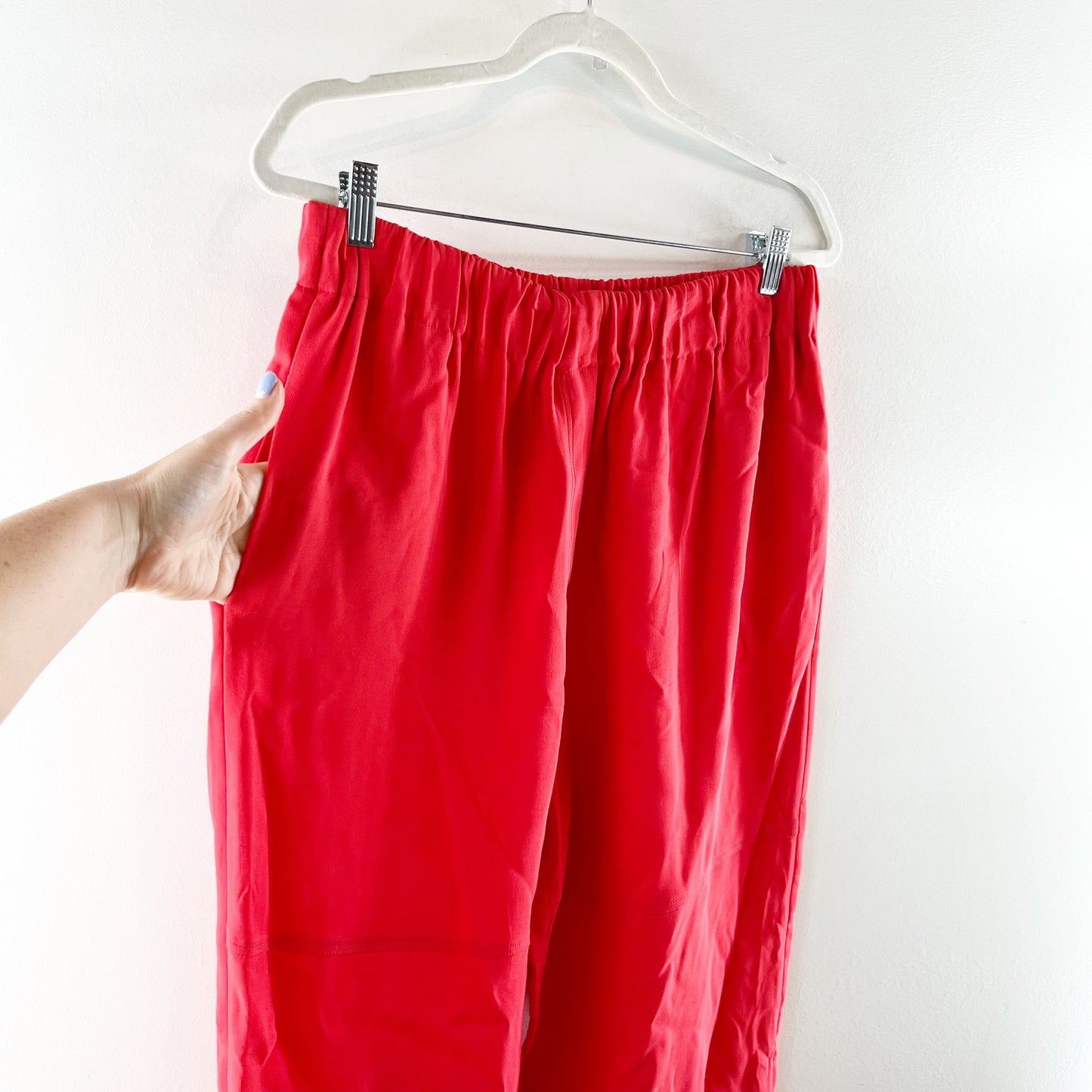 Missoni High Rise Elastic Waist Pull On Viscose Wide Leg Pants Red 44 / 12