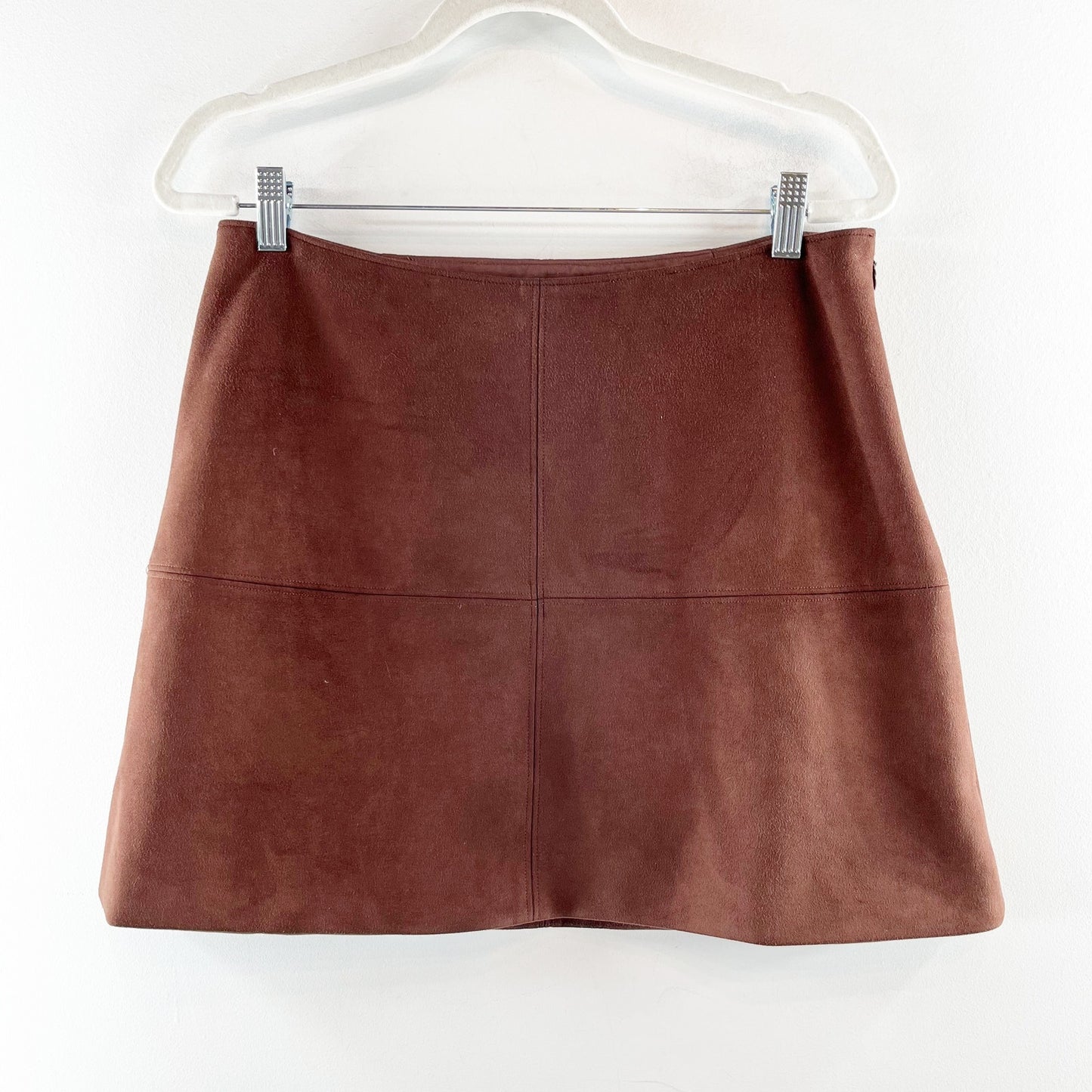 Tuckernuck Ganache Suede Meg Mini Skirt Chocolate Brown Large