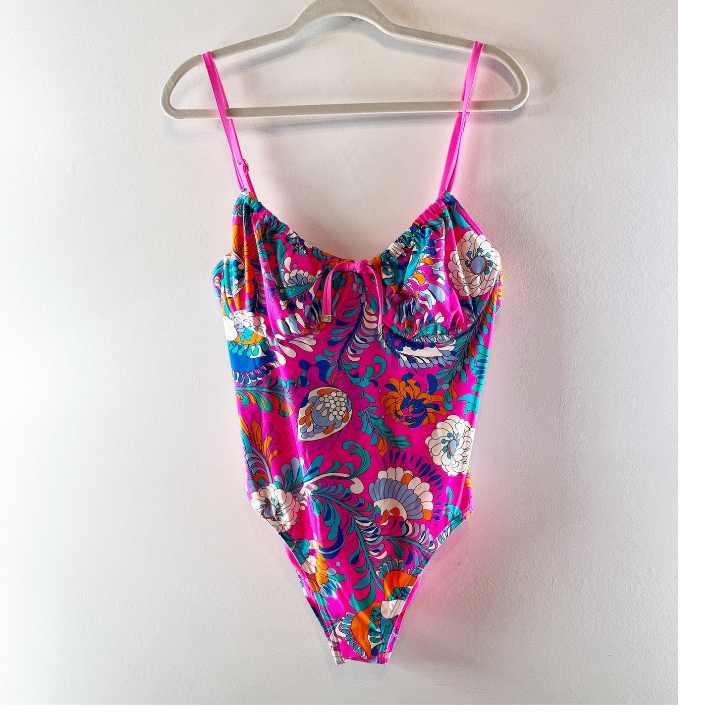 Kate Spade Sea Garden One Piece Underwire Swimsuit Pink XL