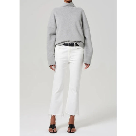 Citizens of Humanity High Rise Cropped Isola Boot Cut Jeans White 25