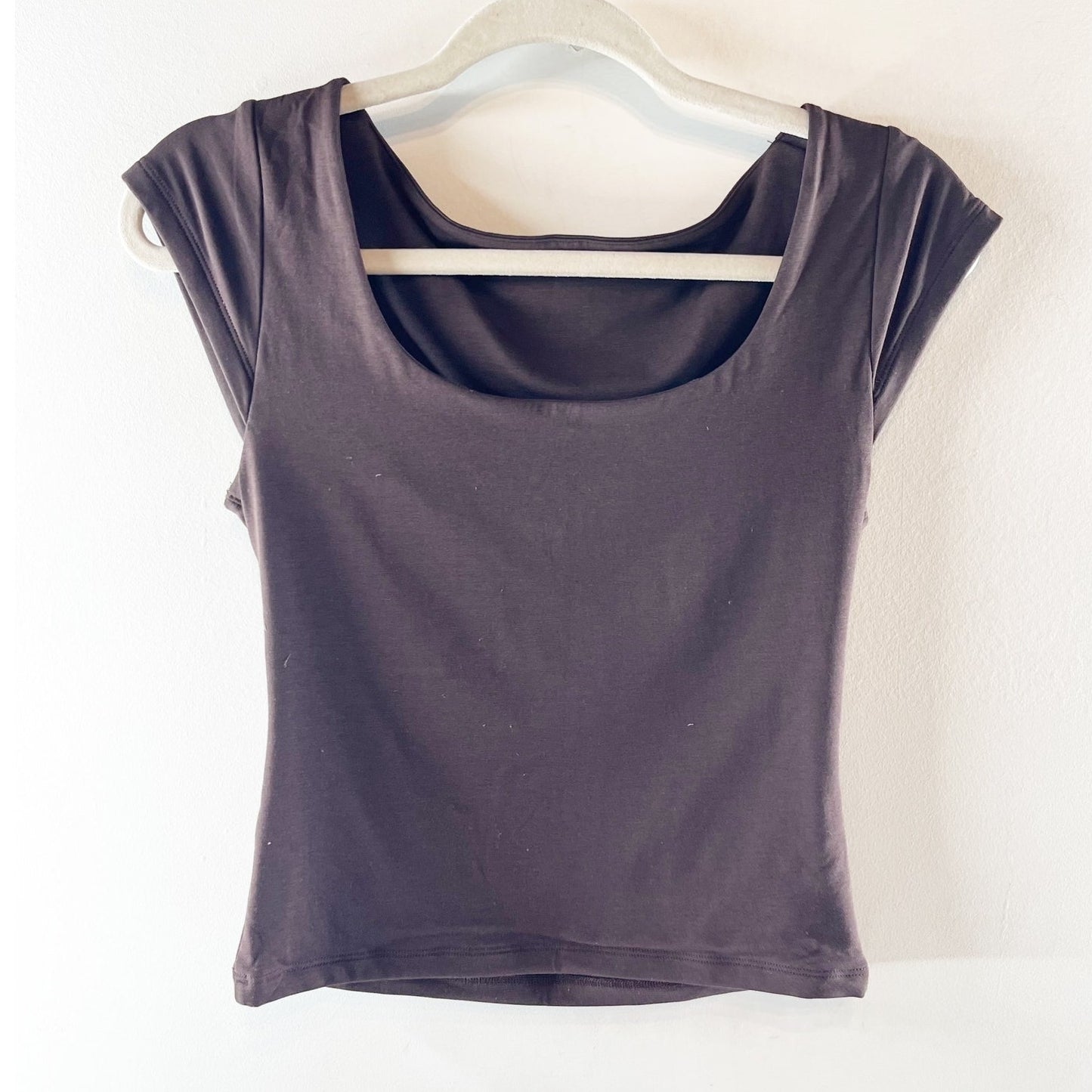 Abercrombie & Fitch Bra Free Reversible Scoop Neck Short Sleeve Tee Shirt Top S