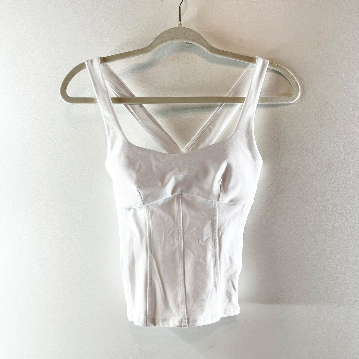 Alo Yoga Sparks Fly Corset Tank Top White Small