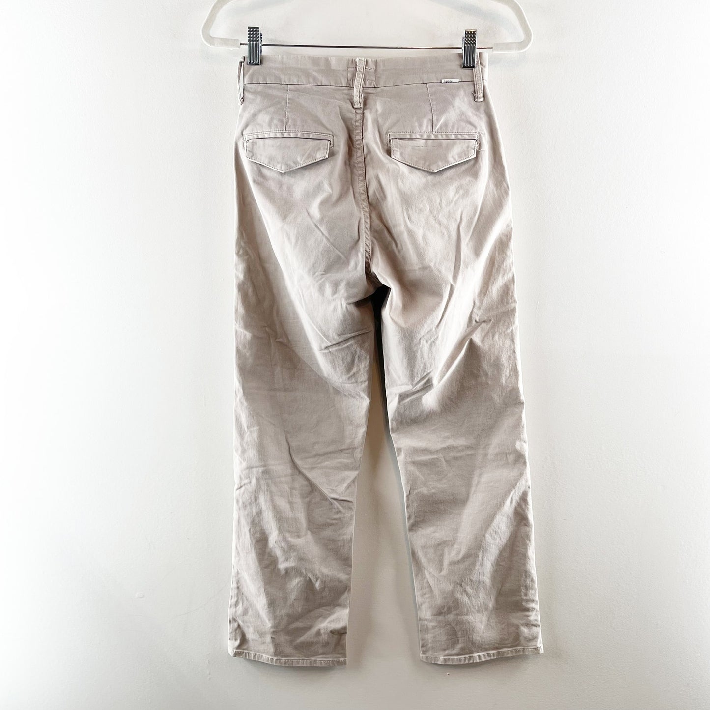 Mother The Tomcat Prep Crop Chino Khaki Pants in Killing Time Beige 25