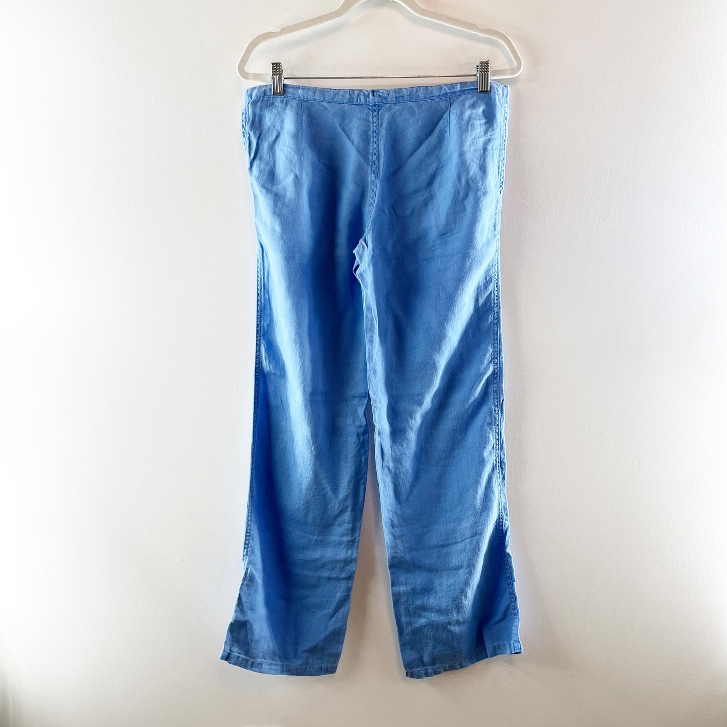 Victoria's Secret Low Rise Linen Wide Leg Beach Pants Blue 0