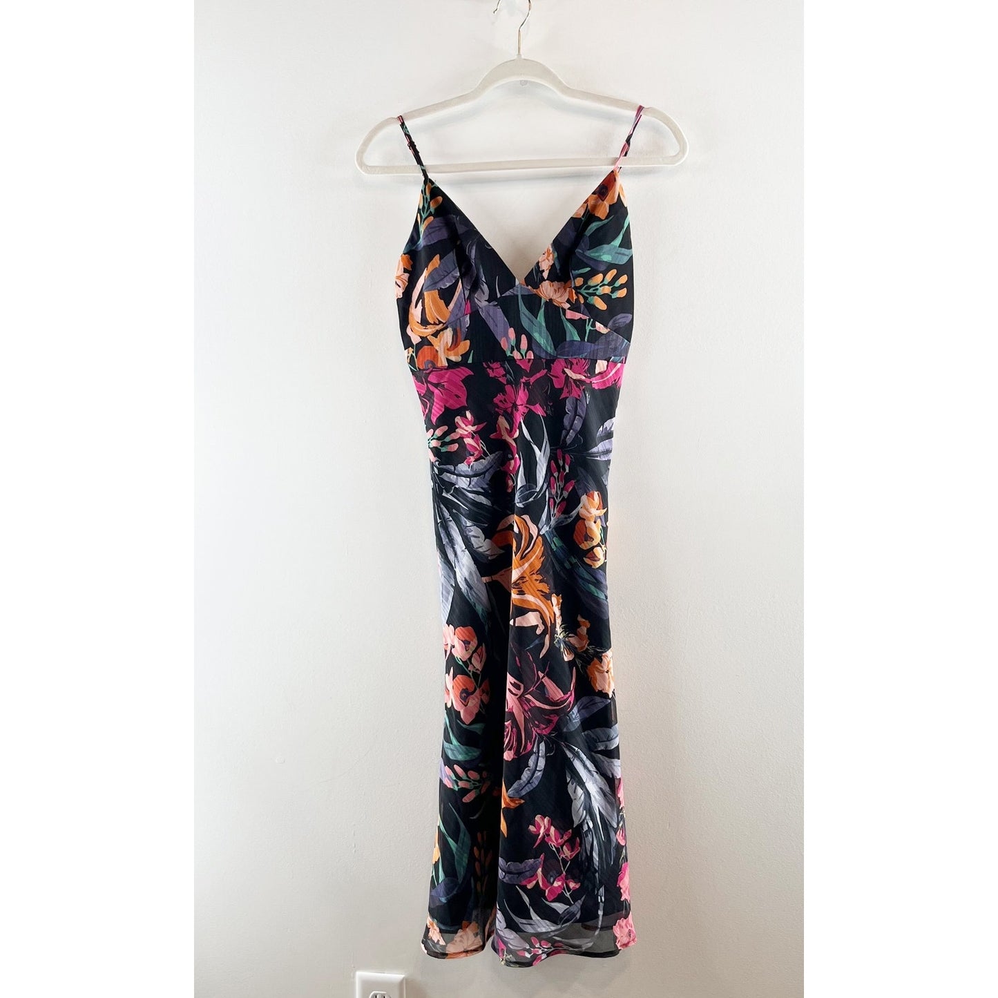 La Maison Talulah Wildberry Floral Print Midi Slip Dress Black XS