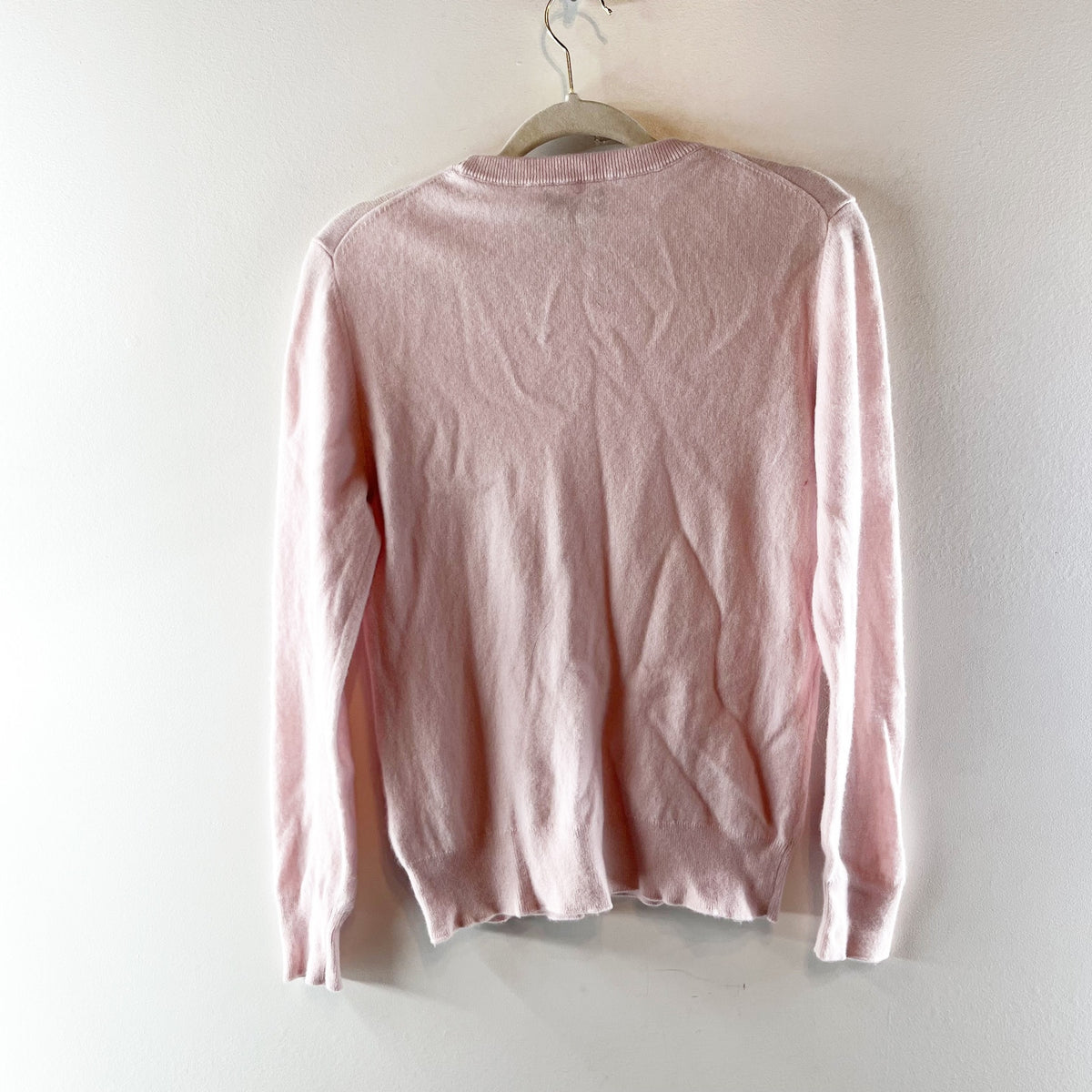 Quince Mongolian Cashmere Crewneck Long Sleeve Sweater Minimal Pink Medium
