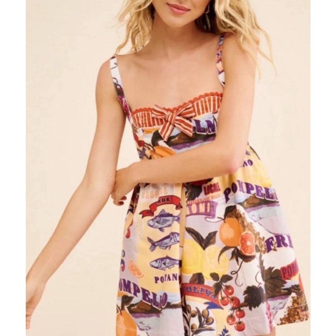 Christian Lacroix Playful Sardine & Mediterranean Food Motif Romper Multi Medium