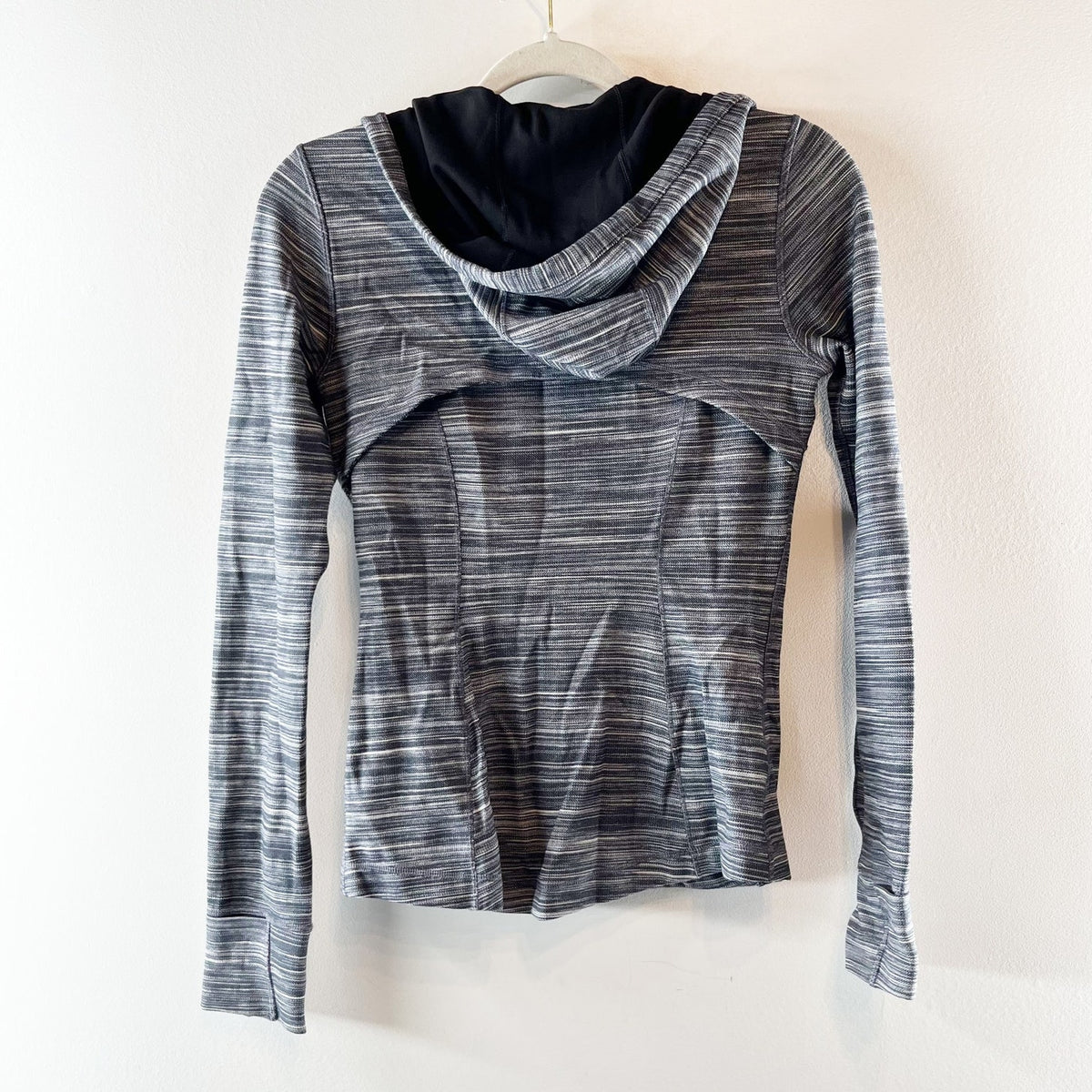 Lululemon Hooded Define Full Zip Jacket Nulu Heathered Black Gray 6