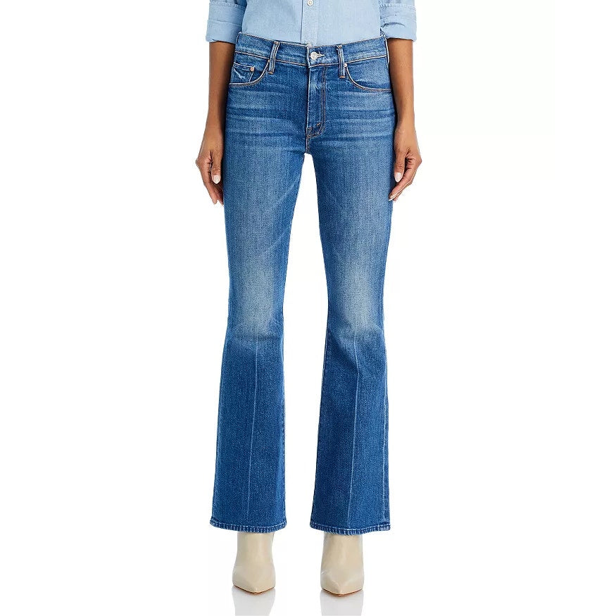 Mother The Weekender Mid Rise Denim Flared Jeans It's A Small World 29