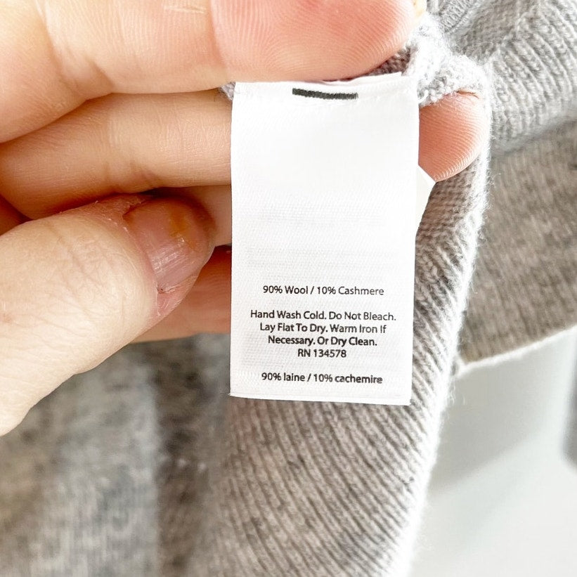 Vineyard Vines Colorblock Crewneck Long Sleeve Wool Cashmere Sweater Gray XS