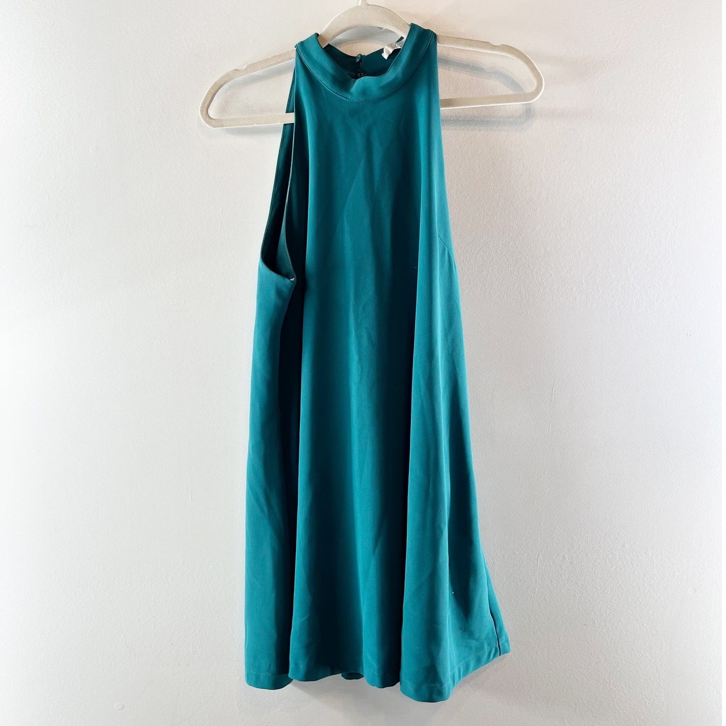 Lovers + Friends Lily Halter Sleeveless Mini Swing Dress Teal Green Medium