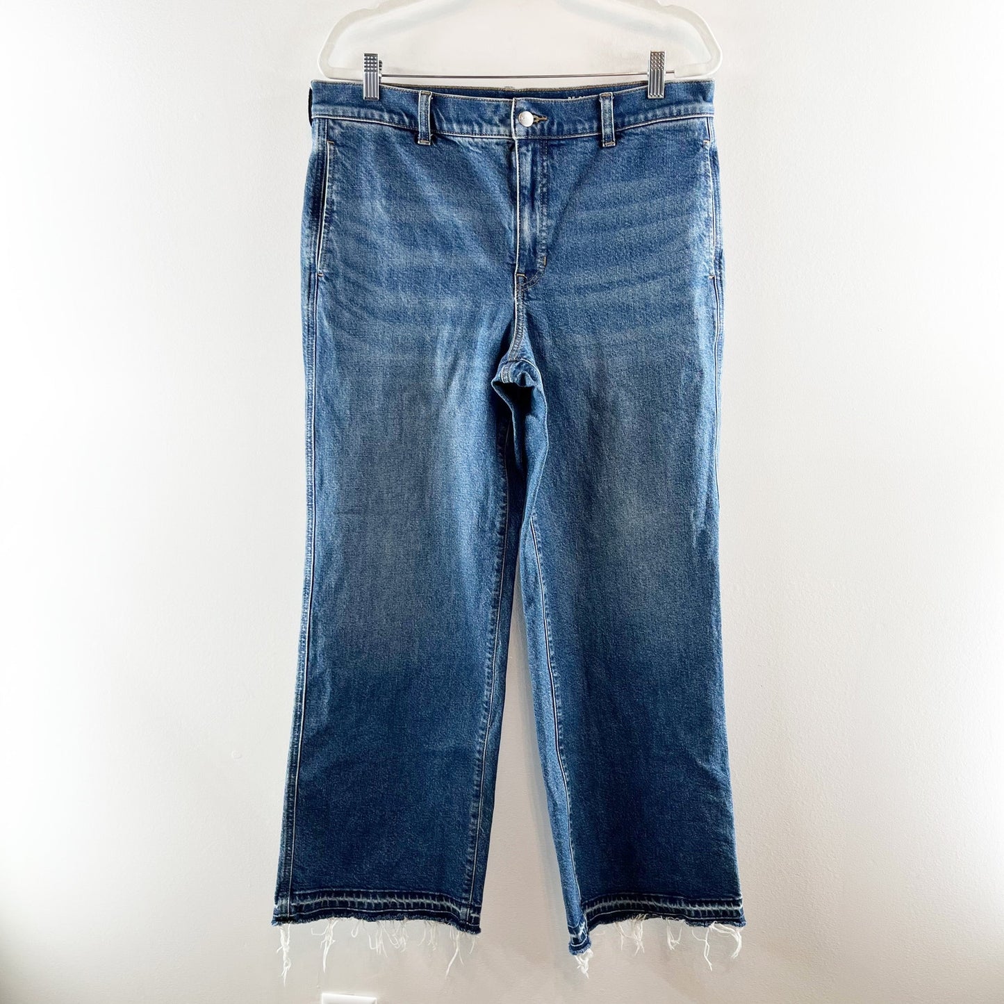 J. Crew Full Length Slim Wide Leg Trouser Jeans Blue 30 / 10