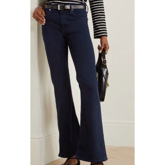 Citizens of Humanity Isola High Rise Flare Jeans Dark Wash Denim Blue 24