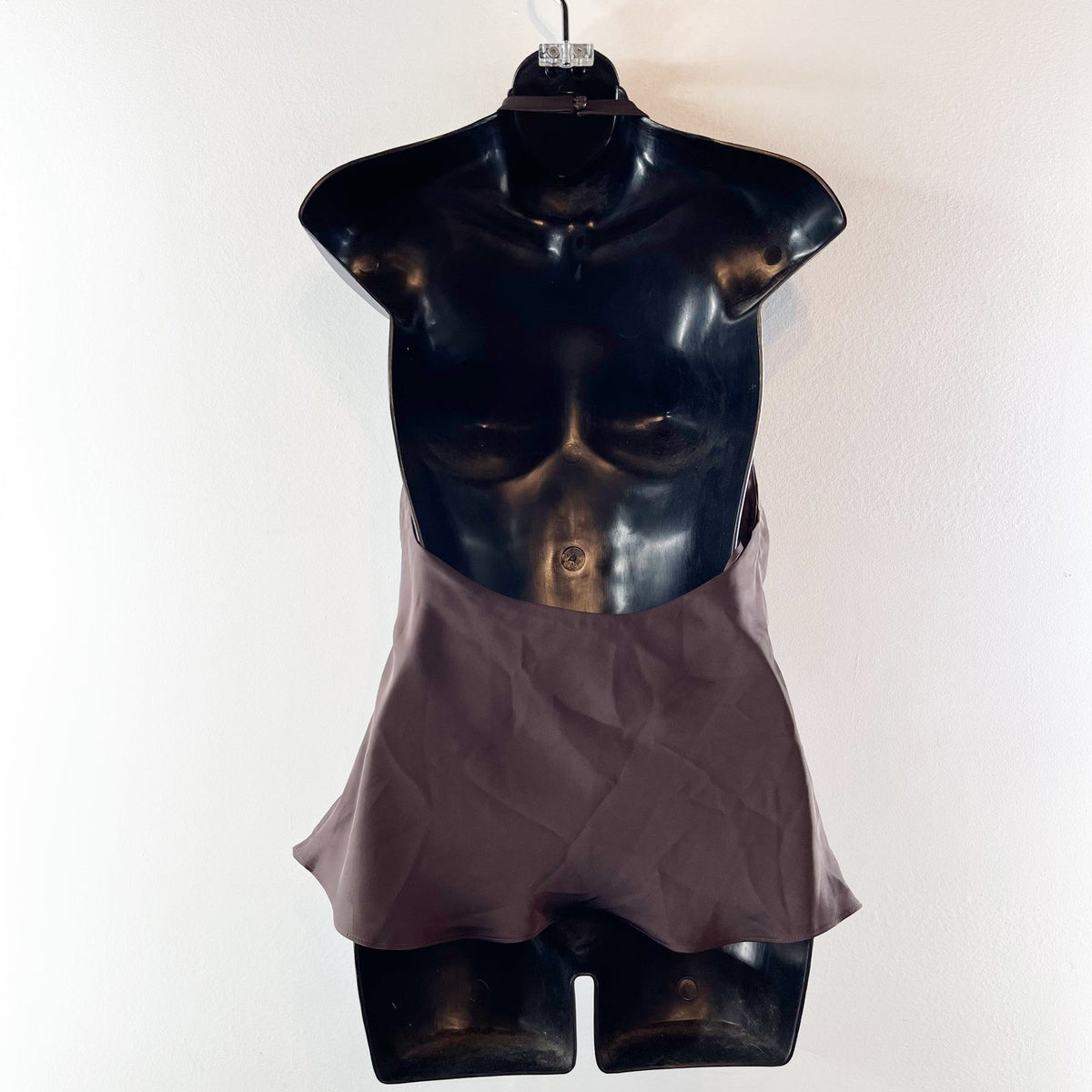 Aritzia Audience High Neck Halter Satin Tank Top Mocha Brown 4