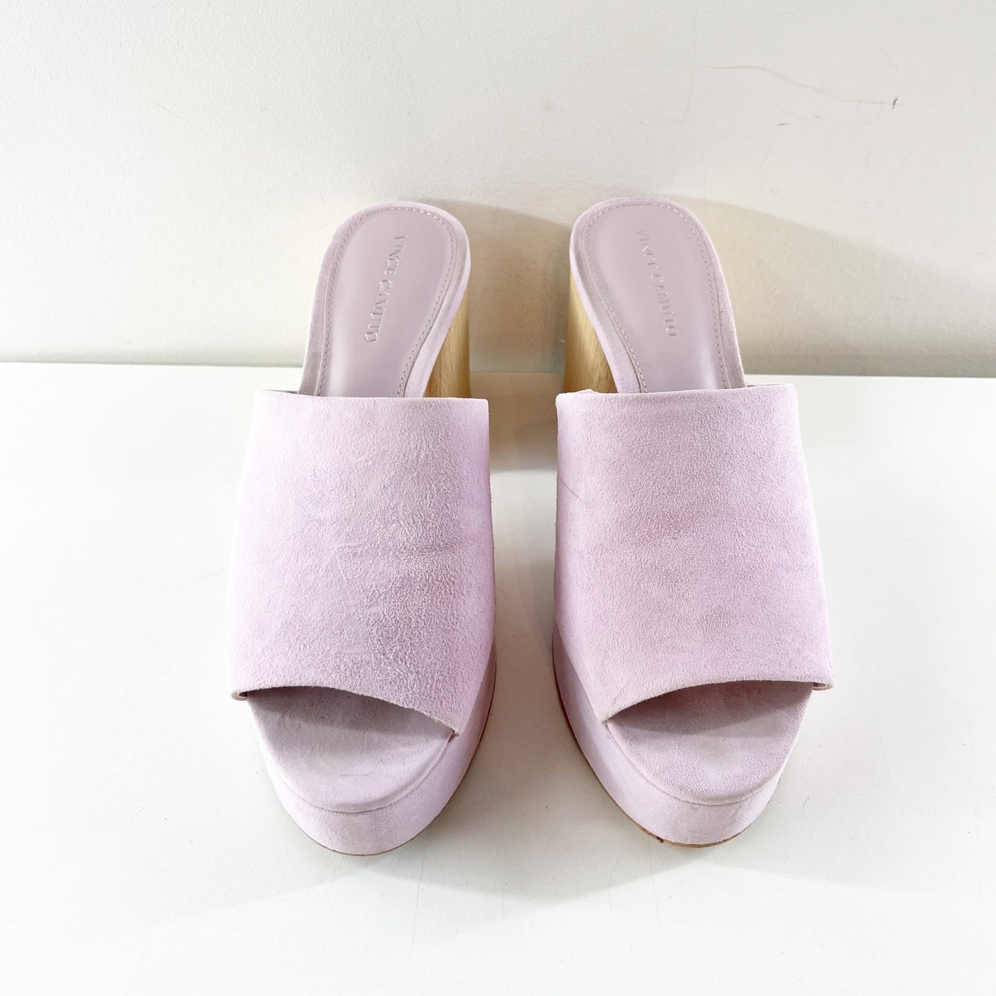 Vince Camuto Feshania Platform Mule Slide Block Heel Sandals Lavender Haze 7