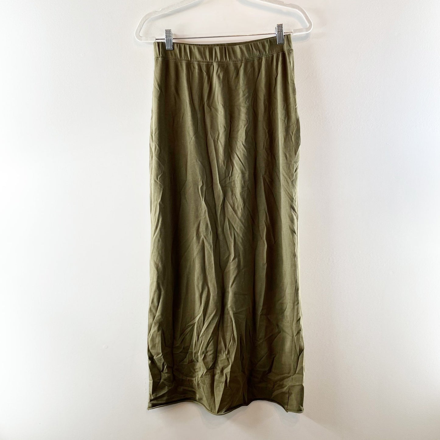 Free People Beach Pull On Jersey Pima Cotton Maxi Skirt Green Small