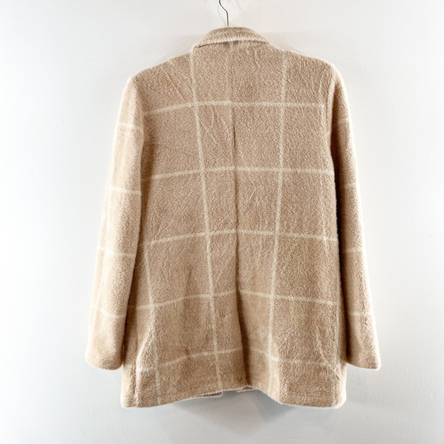 Z Supply Plaid Windowpane Anna Eyelash Blazer Jacket Camel Tan XS