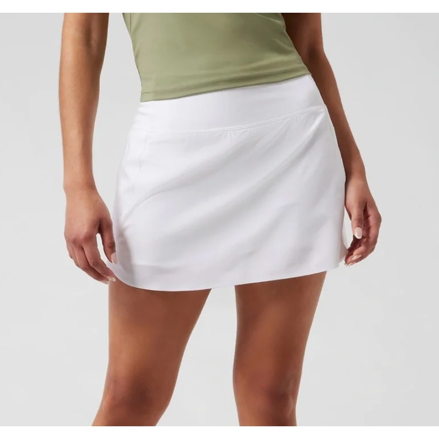 Athleta Run With It 16" Mini Tennis Skirt Skort White Medium