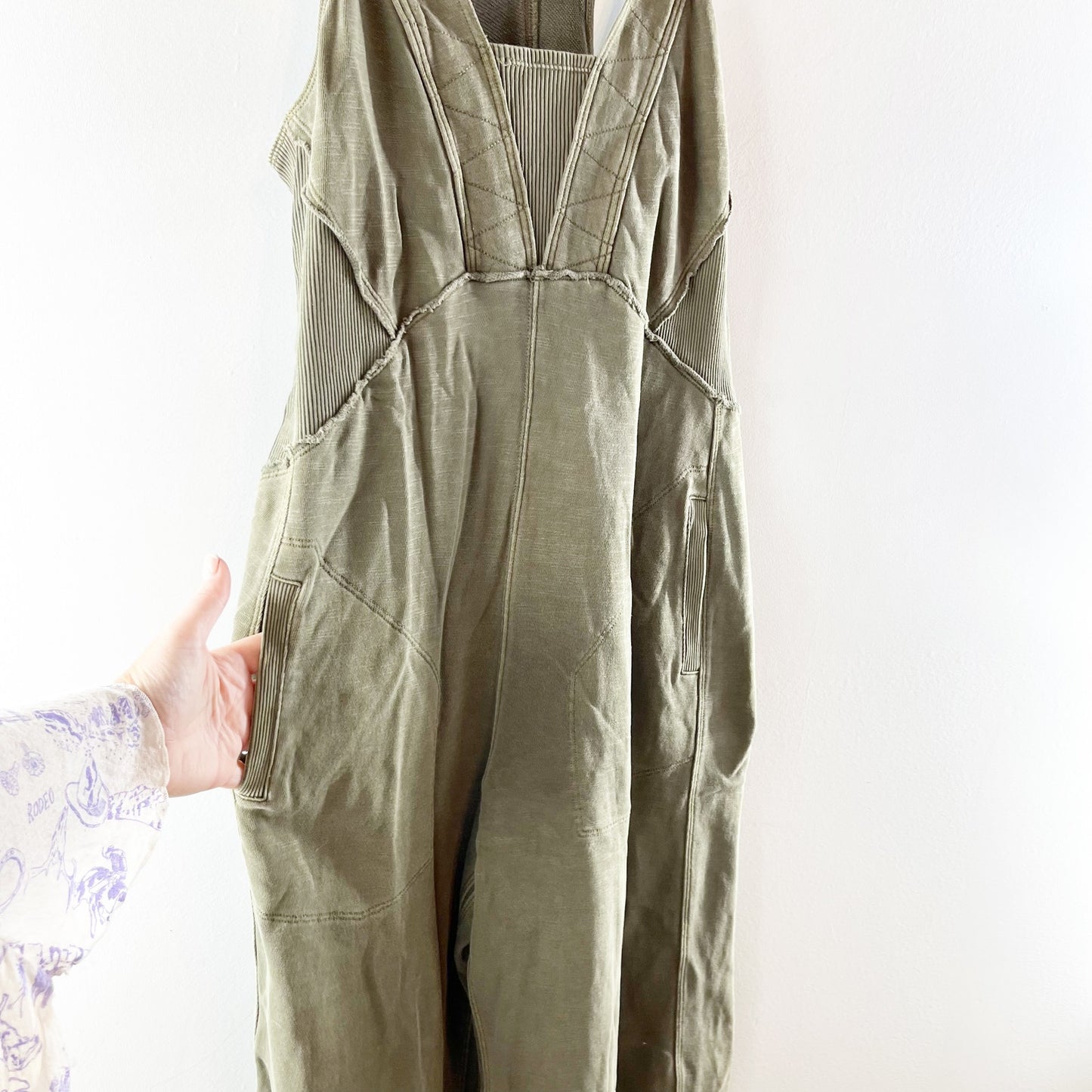 Daily Practice Anthropologie The Palmra One Piece Overall Jumpsuit Moss Green MP