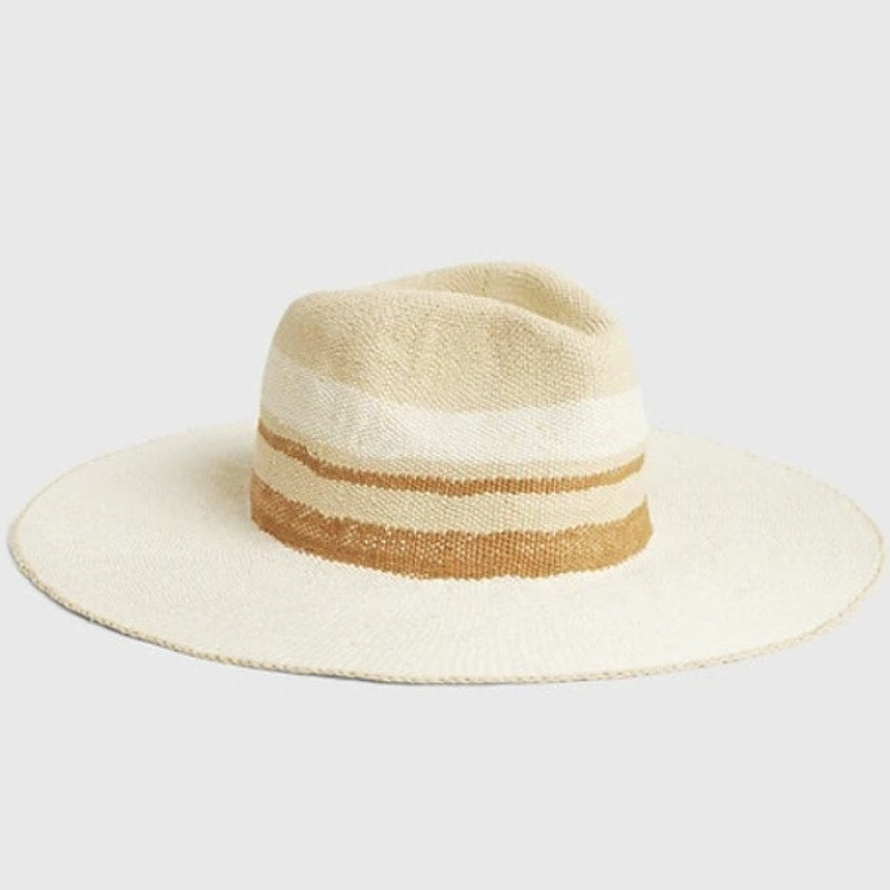 Gap Sunset Striped Wide Brim Sun Beach Straw Hat Natural S / M