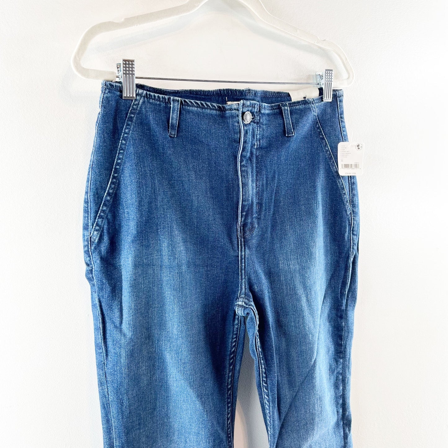 Free People High Rise Level Up Slit Bootcut Jeans Night Sky Blue 31 / 12