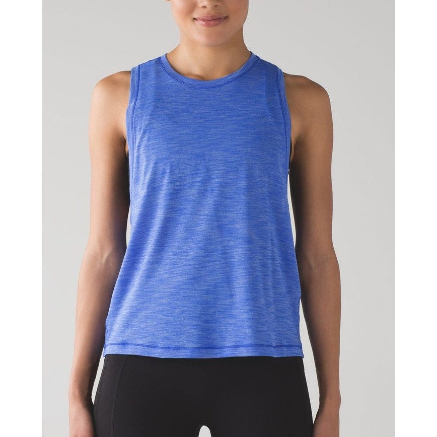 Lululemon Athletica Sleeveless Cardio Squad Tank Top II Heathered Cerulean Blue