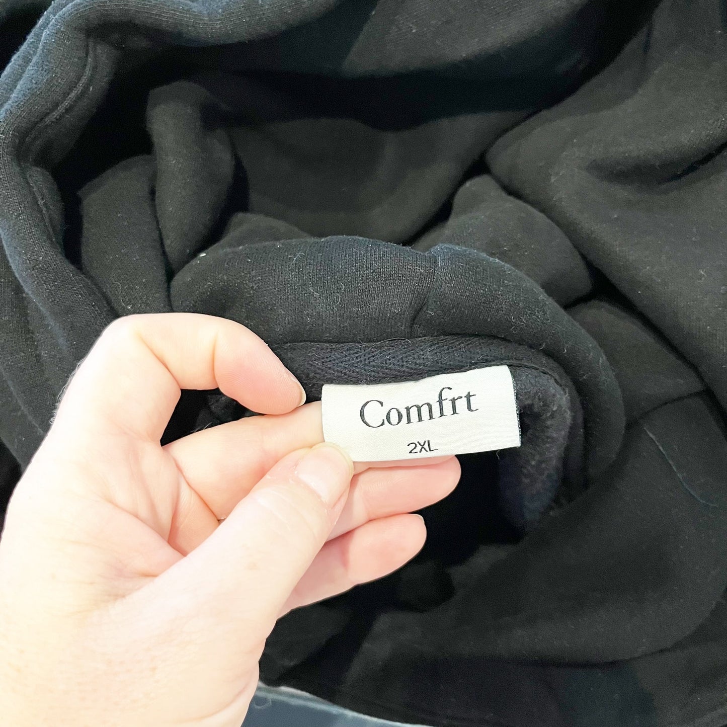 Comfrt Signature Fit Embroidered Logo Fleece Pullover Hoodie Sweatshirt Black 2X