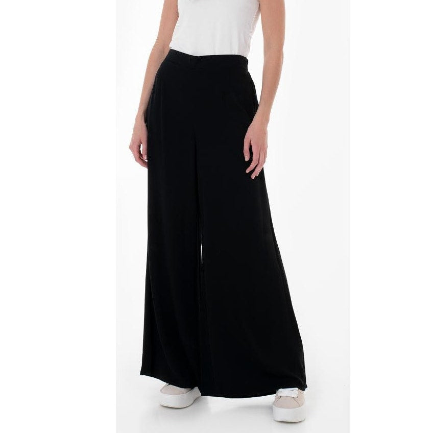 Molly Bracken Pull On High Waisted Wide Leg Trouser Pants Black XS