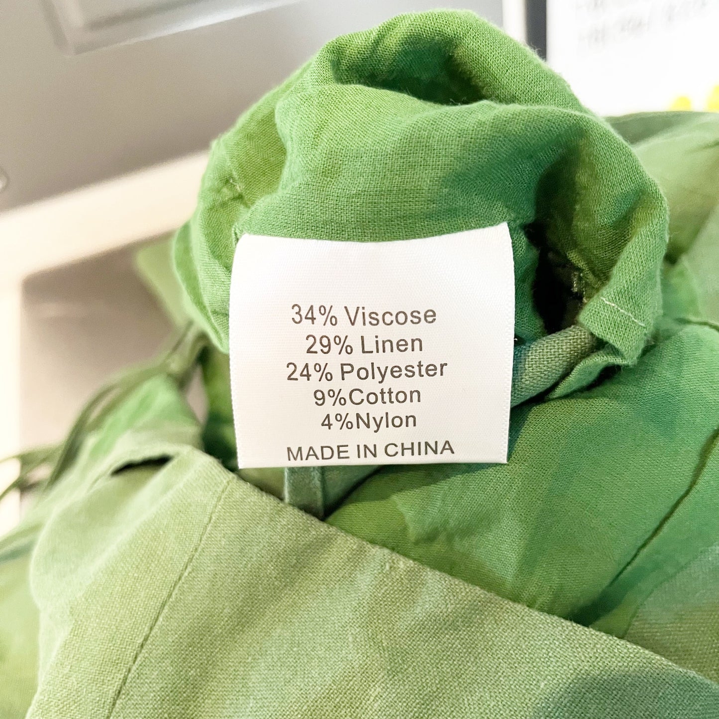 Kourt Willow Cropped Tank Top and Wide Leg Linen Pants Set Green Medium