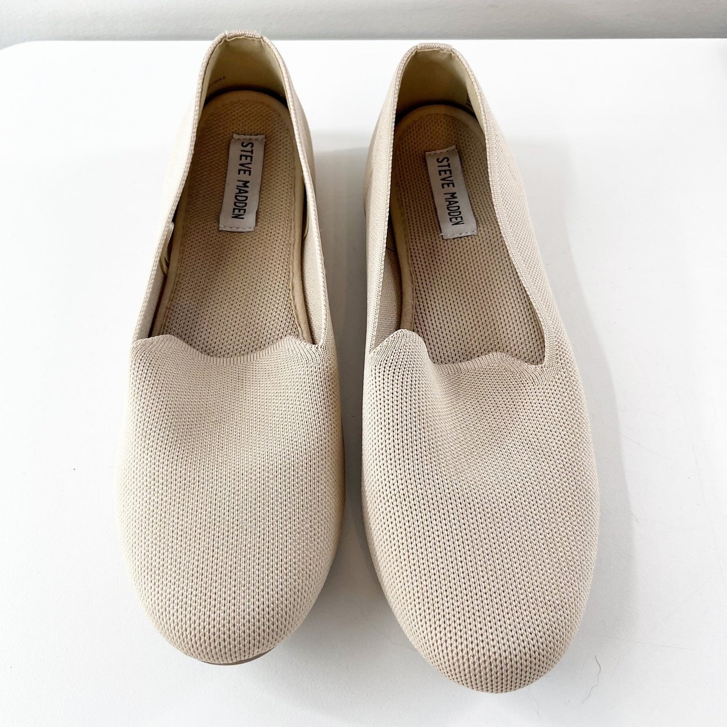 Steve Madden Sabin Knit Loafer Flats Nude Tan Beige 9.5