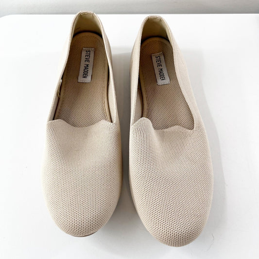 Steve Madden Sabin Knit Loafer Flats Nude Tan Beige 9.5