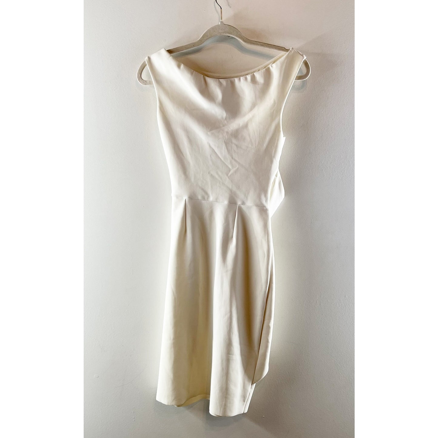 Chiara Bona La Petite Robe Draped Boatneck Pencil Mini Dress White 42
