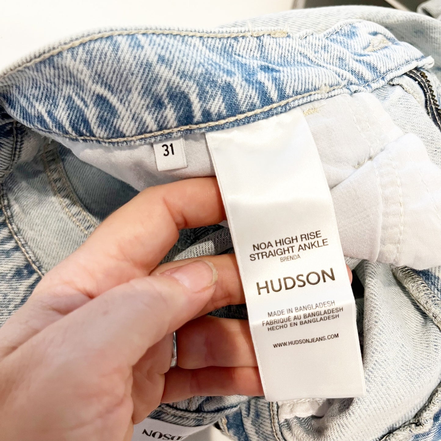 Hudson Noa High Rise Straight Leg Ankle Jeans Denim Brenda Light Wash 31