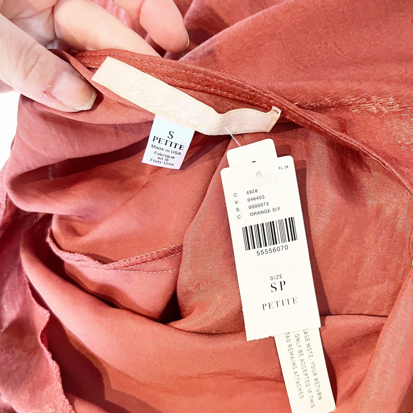 Hutch Anthropologie Sleeveless Cowl Neck Midi Slip Dress Rust Red Petite Small