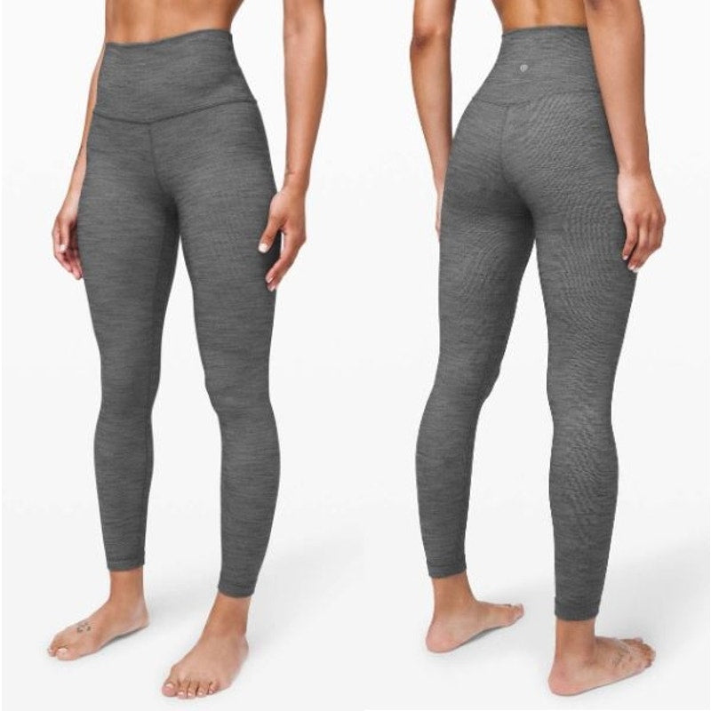 Lululemon Align Pant II 25" Mini Heathered Herringbone Heathered Black White 2