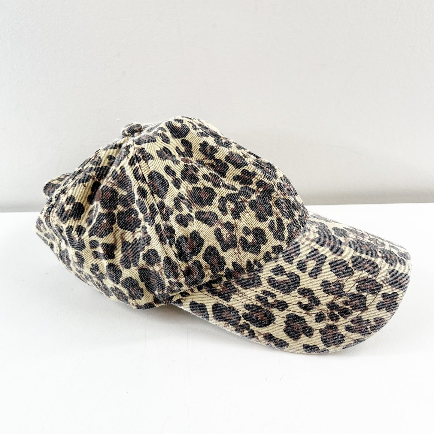 Anthropologie Adjustable Leopard Print Baseball Hat Cap Tan Black