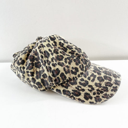 Anthropologie Adjustable Leopard Print Baseball Hat Cap Tan Black