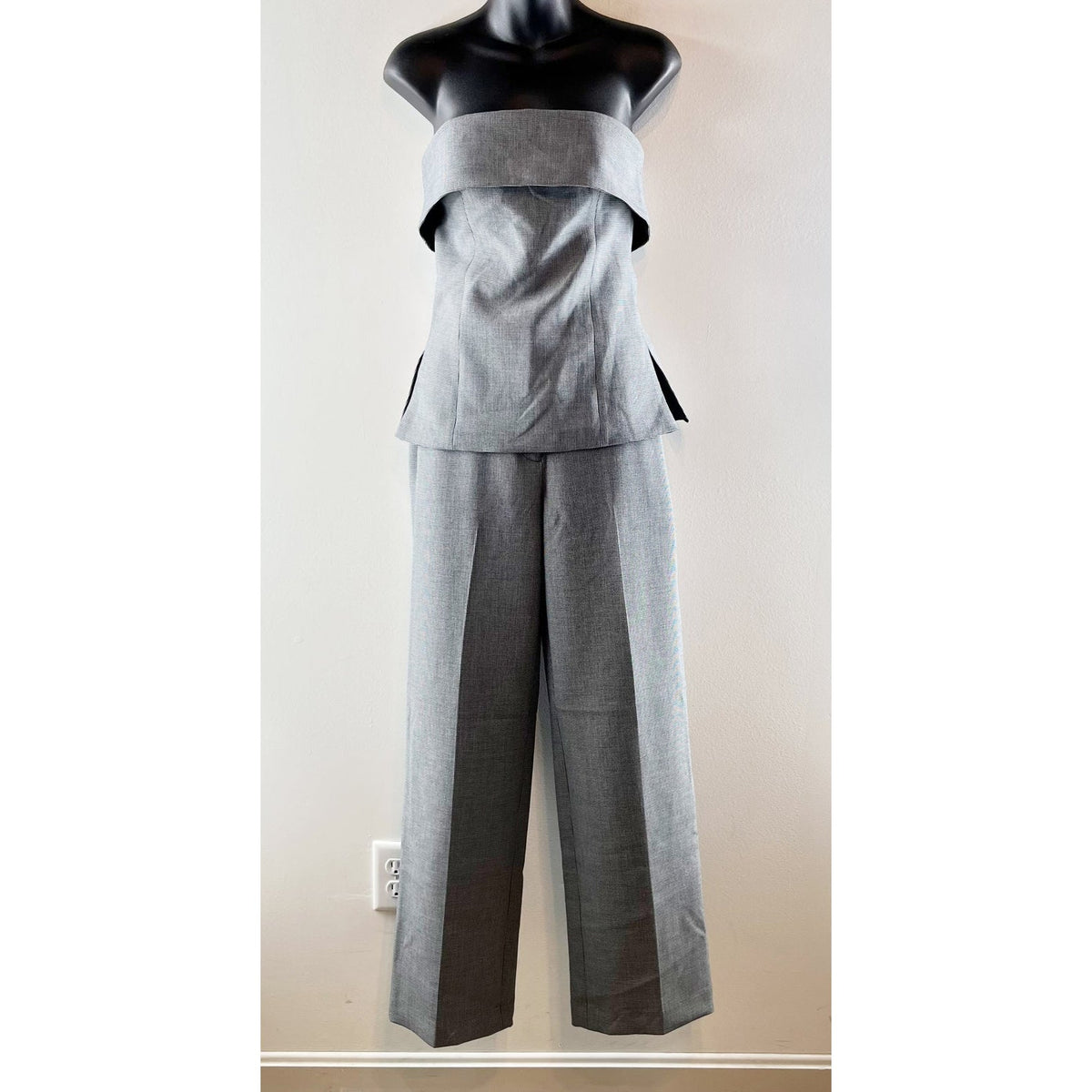 Babaton Aritzia Element Tube Top and Agency Trouser Pants Set Jake Chk Blk 4
