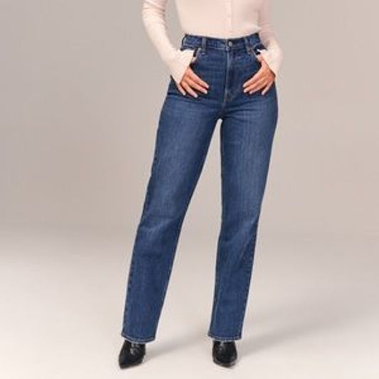 Abercrombie The '90s Straight Leg Ultra High Rise Curve Love Jeans 2