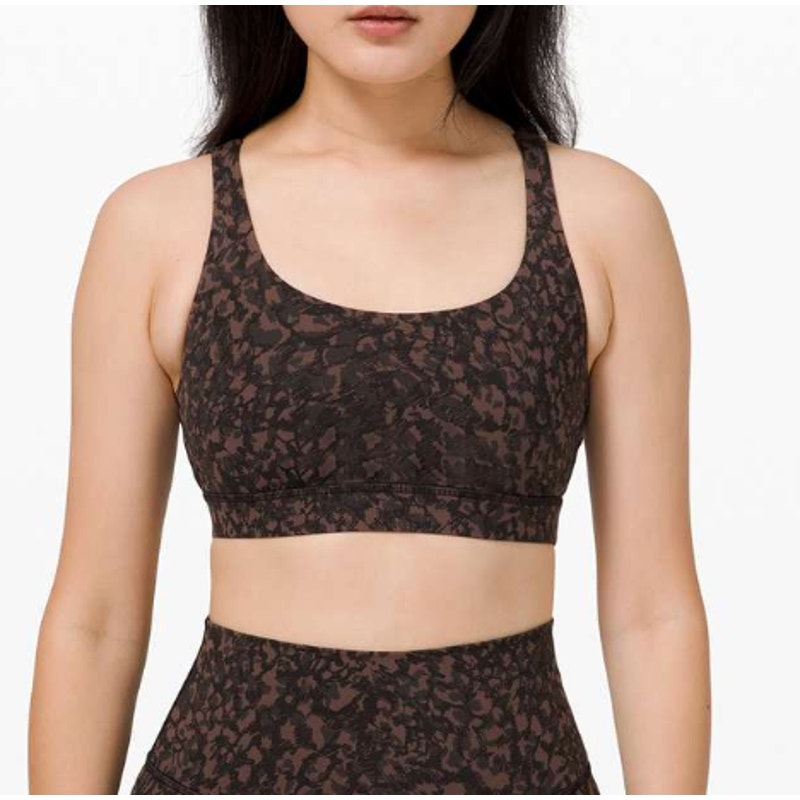 Lululemon Energy Bra Medium Support B–D Cup Wild Thing Camo Brown Earth Multi 6