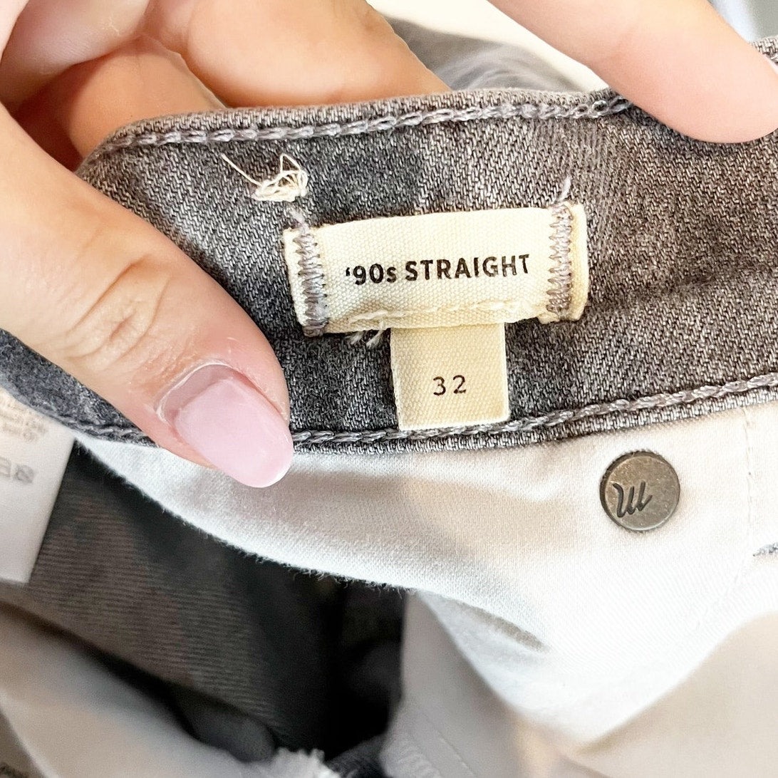 Madewell The 90s Straight Leg High Rise Jeans Gray 32 / 14