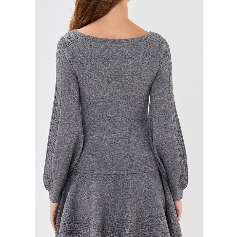 Hill House Home The Graydon Sweater Constantine Mini Skirt Heather Gray Small