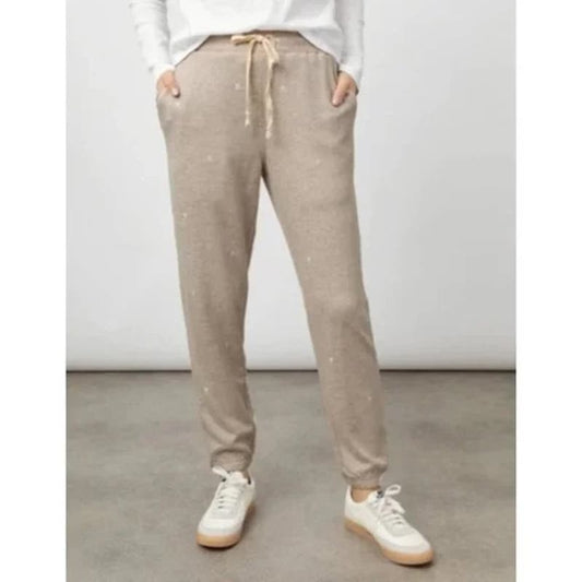 Rails Kingston Jogger Sweatpants Embroidered Stars Heather Brown XS