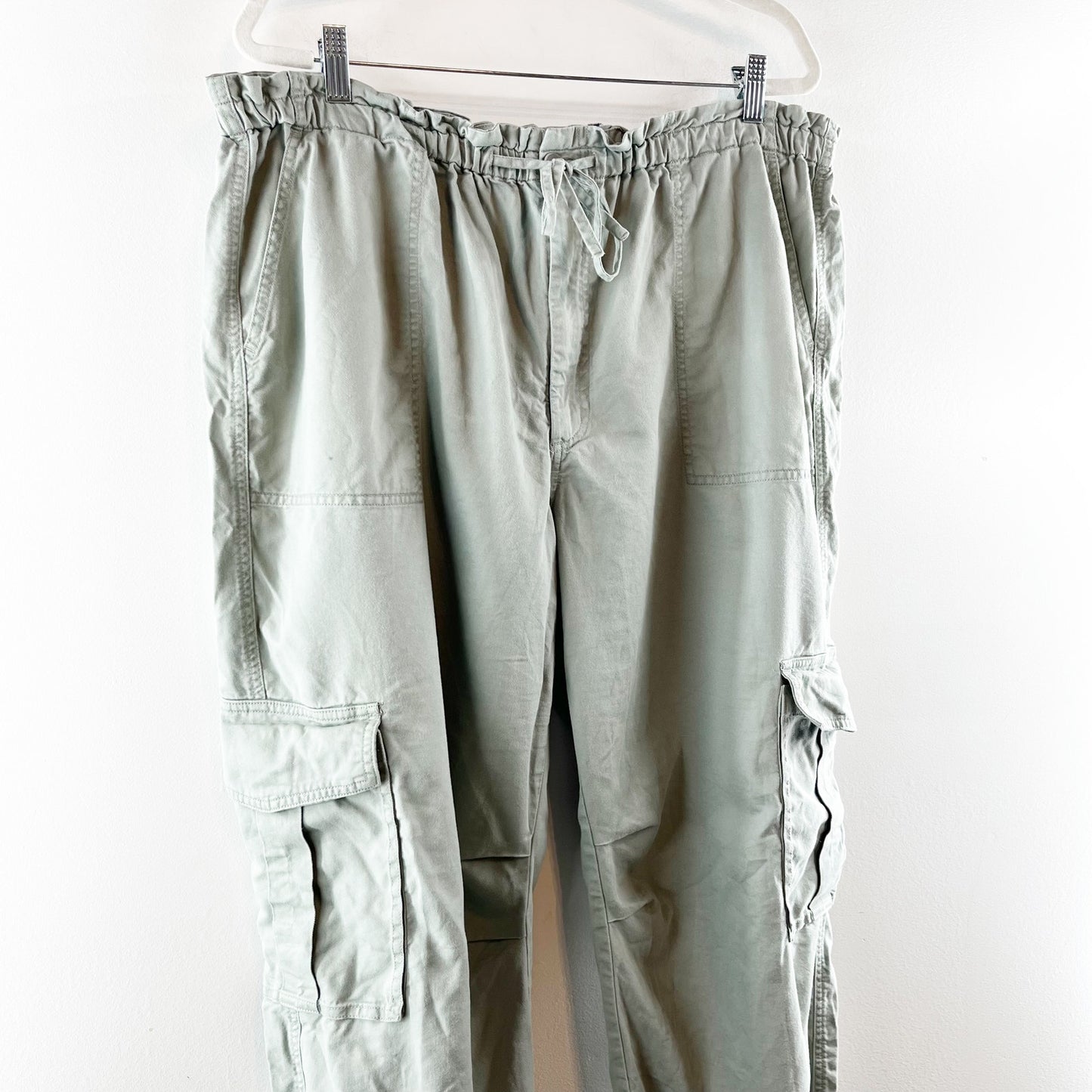 Abercrombie High Rise Baggy Cargo Utility Pants Green XL Petite